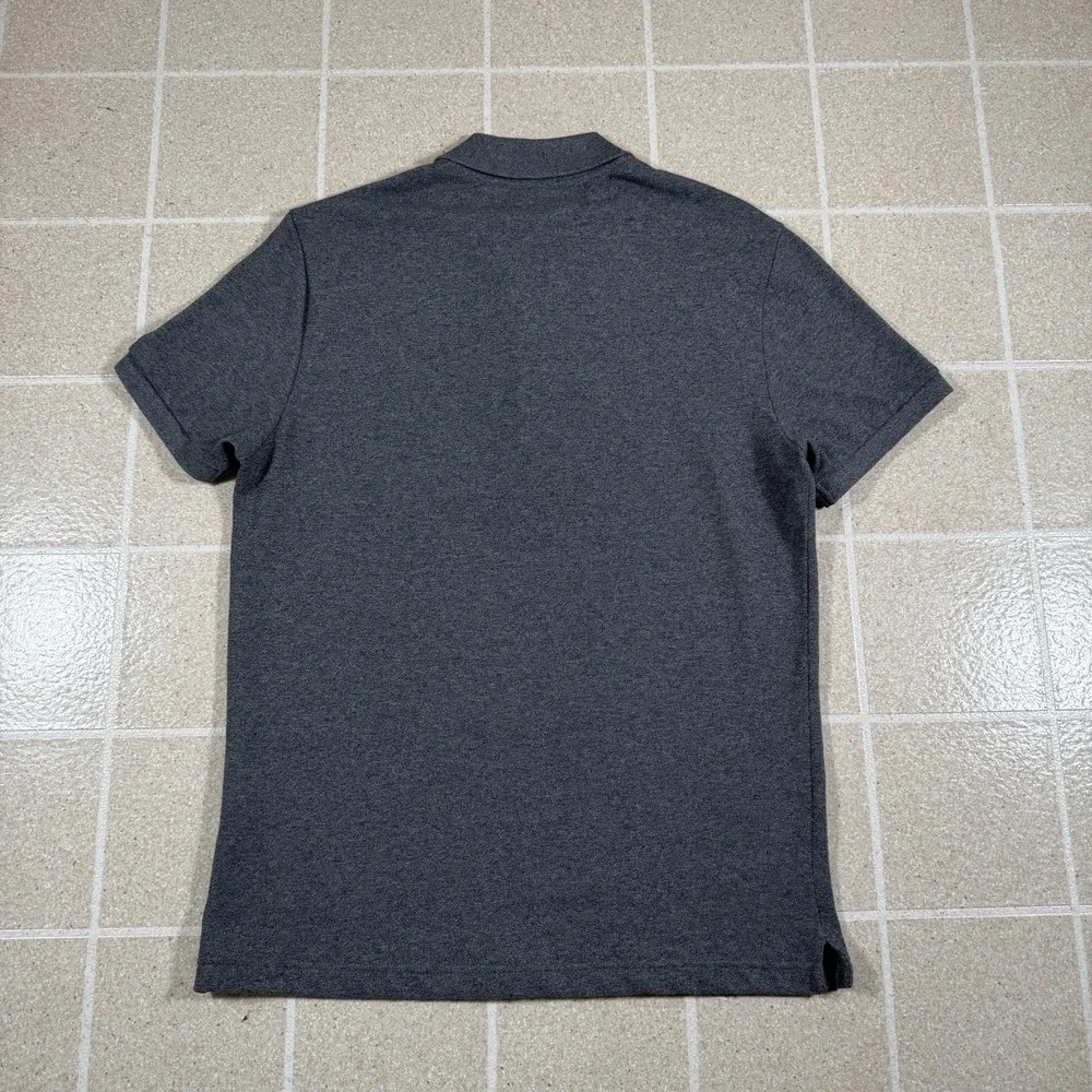 Lacoste Mens Slim Fit Polo Shirt Gray Heather Slim Pique Cotton Size M